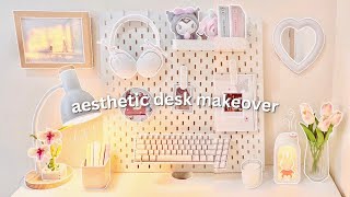 cozy desk makeover 🐰🌷| aesthetic, minimalist & pinterest inspired ☁️ screenshot 4