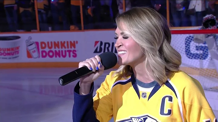 Carrie Underwood sings national anthem before Nashville Predators playoff game