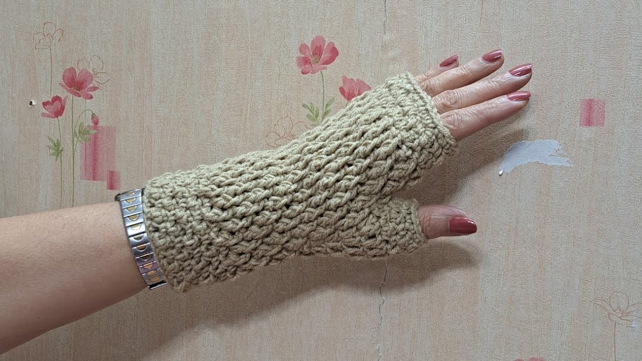 Crochet gloves without fingers                   دستکش قلاببافی بدون انگشت