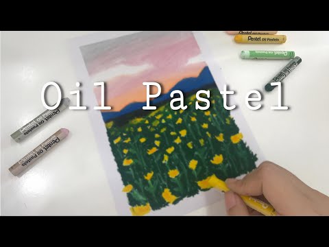 [OH DOLLAR art] Màu sáp dầu Pentel | Vẽ tranh phong cảnh bằng Oil Pastel