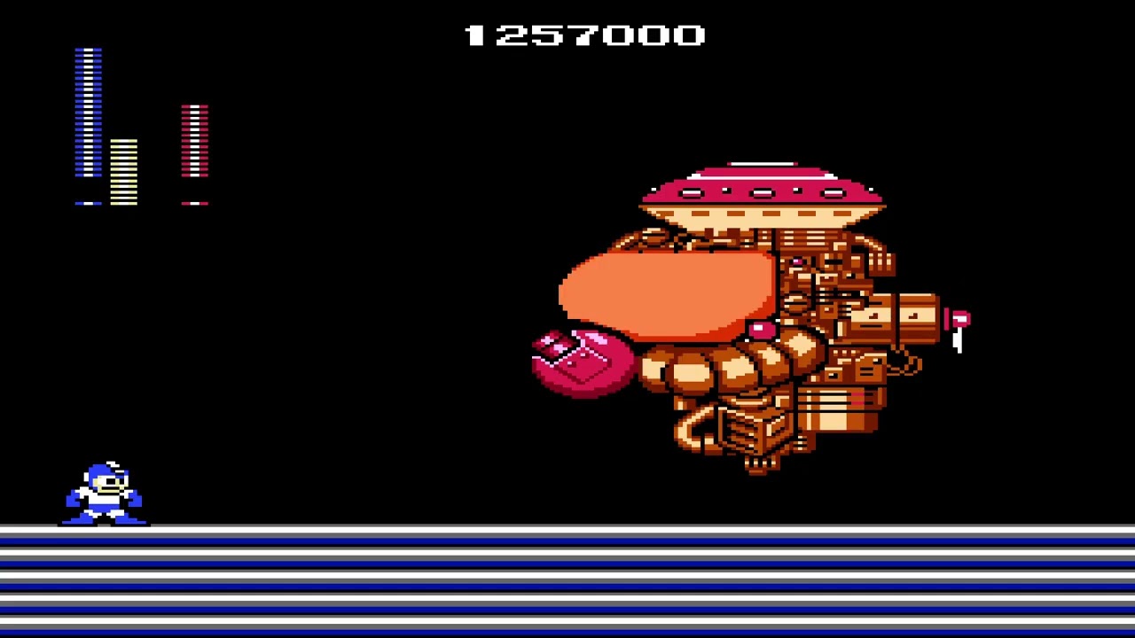 Mega Man 1 gameplay, Dr. Wily en la maquina Wily (Final).