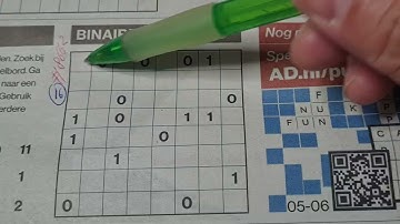 Wednesday. Bonus Extra edition (#8662) Binary01 Sudoku puzzle. 06-05-2024 part 3 of 4