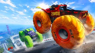 Epic High Speed monster trucks jumps stunts & crashes #194 | BeamNG Drive screenshot 5