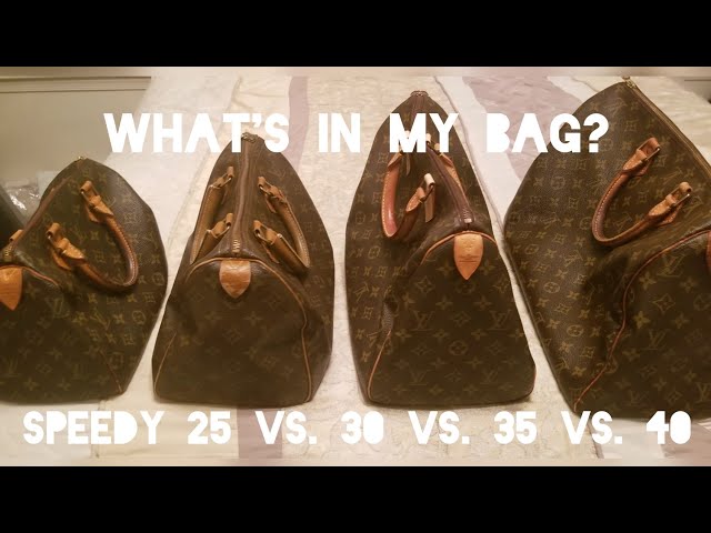 Louis Vuitton speedy handbag Size comparison 25 ,30,35 &40 very