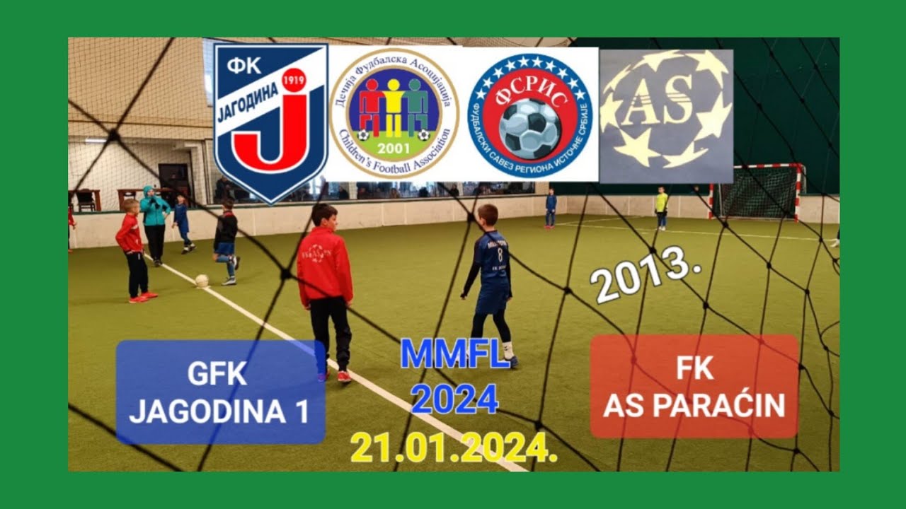 GFK JAGODINA 1-FK AS PARAĆIN  4-1(2-0) MMFL 2024 2013. godište 21.01.2024.