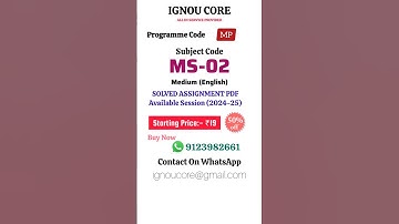 MS 02 Solved Assignment PDF 2024-25 in English, MP program MS-02 Solved assignments