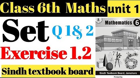 Set|unit 1|Exercise 1.2|Class 6th| Q 1 and 2|Sindh textbook board |Math With Aijaz