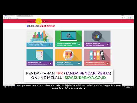 PENDAFTARAN Kartu TPK Tanda Pencari Kerja ONLINE melalui SSW Surabaya Single Wndow SURABAYA 2018