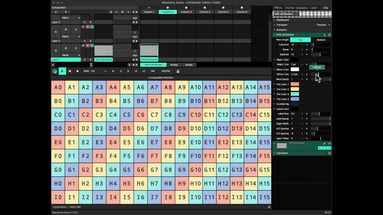 [Resolume Plugins] UV Checker / Test Pattern (made with Wire) - YouTube