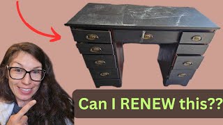 How to Paint Wash furniture | Boho Design | Spring Renew Unique Antique Challenge | DIY Desk redo