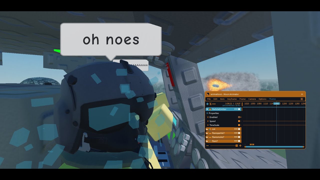 unfinished helicopter animation