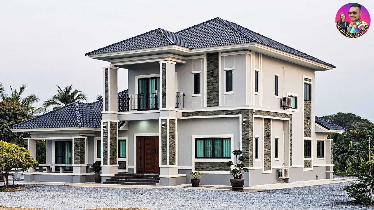 รีวิวบ้านทรงปั้นหยาคอนเทมโพรารี่4ห้องนอน3ห้องน้ำ พื้นที่ใช้สอย250ตรม. สร้างที่จ.นครปฐม