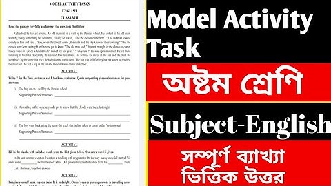 Model activity Task With answers#classviii//English Activity 2