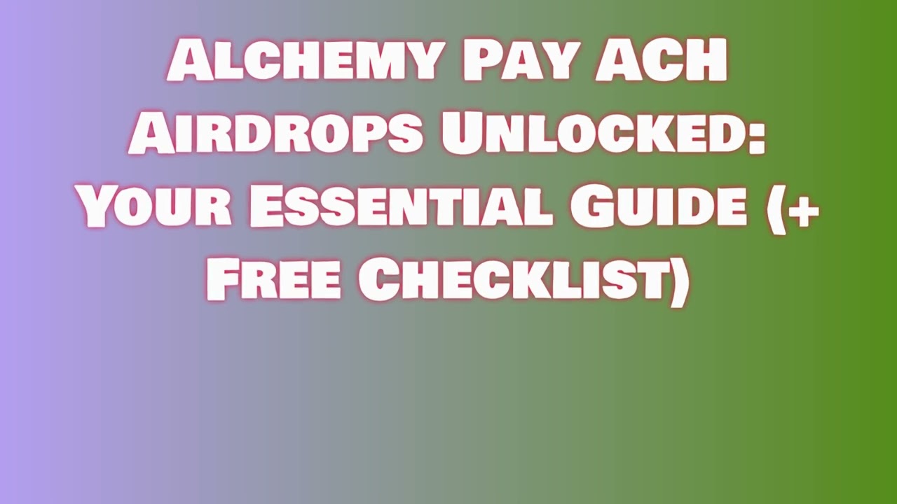 Alchemy Pay ACH $MUST DO by 21st March to claim Airdrop!