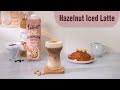 Quick  easy hazelnut iced latte  diy coffee  ufc velvet oat milk barista