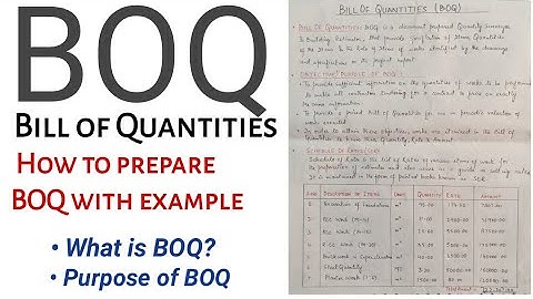 What is Bill of Quantity (BOQ) | How to prepare Bill of Quantities (BOQ) of construction work | BOQ