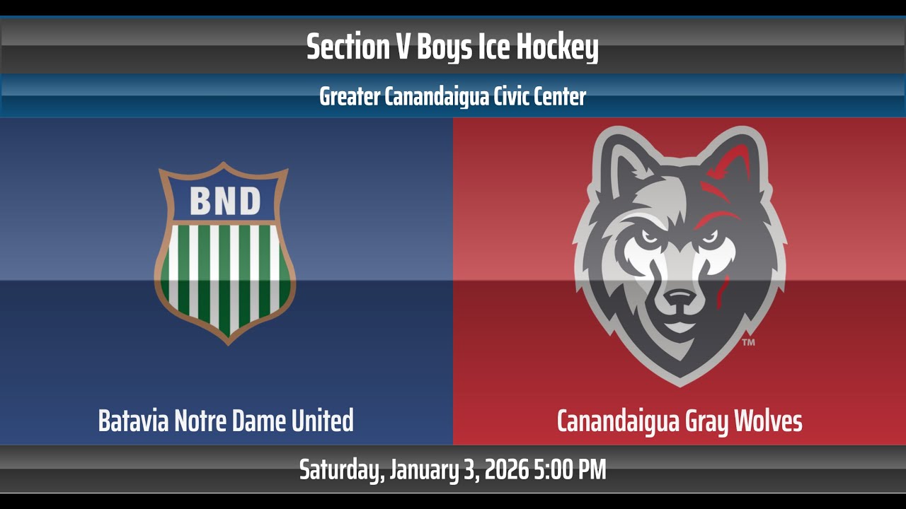 Notre Dame Batavia United vs. Canandaigua | Section V Boys Ice Hockey Game