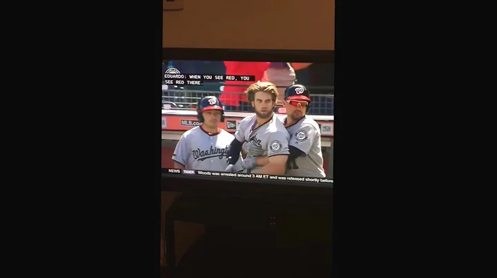 Bryce Harper BEATS up Hunter Strickland ! WASHINGTON AT SAN FRAN 5-29-17