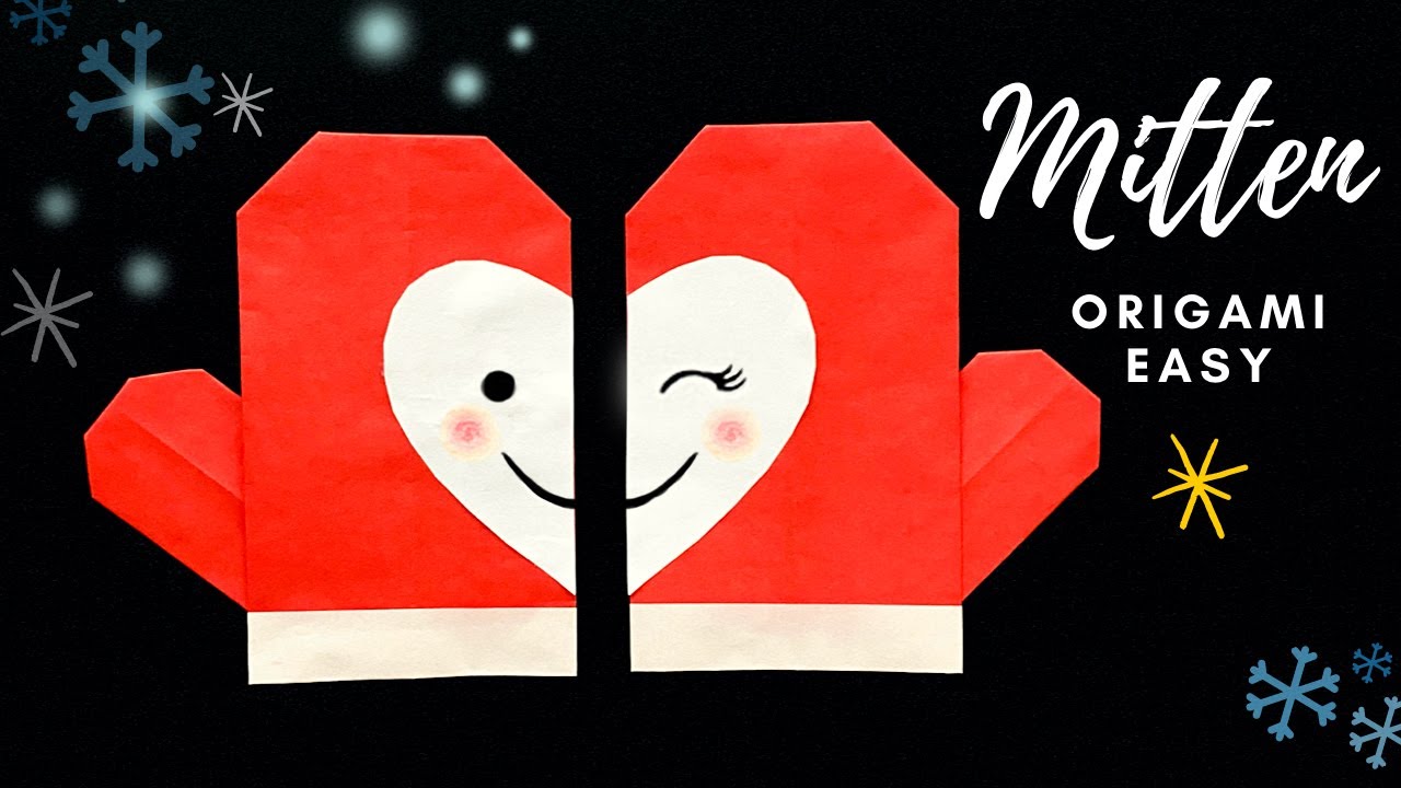 Оригами Winter House. Оригами 1 класс зима. Зимнее детское оригами варежка