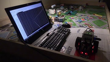 EV3 PID Wall Follower + PID Gyro turning + Distance stopping with a disturbance.