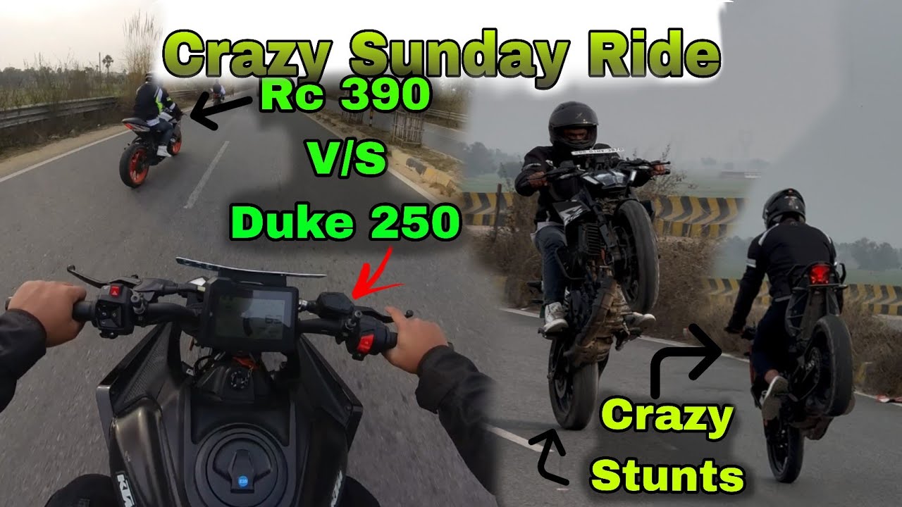 Crazy Sunday Ride ✨ || Crazy Stunts 🤯🤯 || Rc 390 vs Duke 250 🔥🔥 