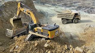 Caterpillar 390D Excavator Loading Mercedes & MAN Trucks - Pyramis Ate