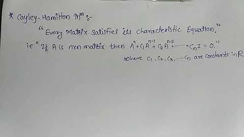 Cayley Hamilton theorem