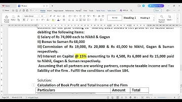 ITR 5 marks question /chapter 2 Assessment of Firm and Partners.