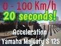 Yamaha majesty s 125  acceleration 0100 kmh 060 mph  gopro