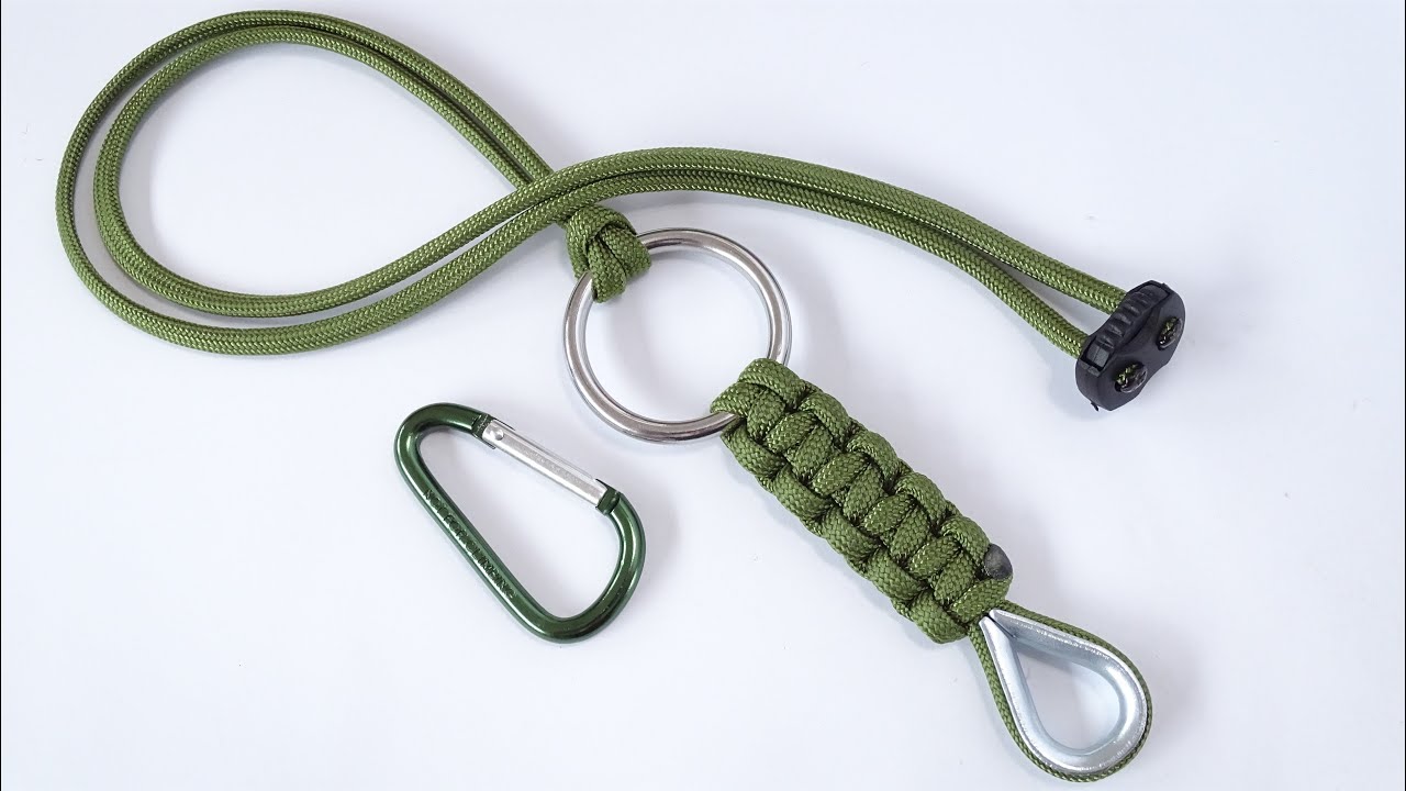 Ring and Thimble Paracord Lanyard Keychain How to make a Paracord Key