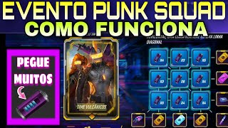 COMO FUNCIONA O EVENTO PUNK SQUAD. COMO PEGAR MUITOS TOKENS CÉLULA ROXA?. TOKEN PUNK FREE FIRE