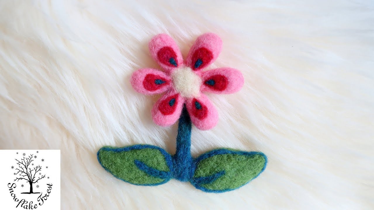 NEEDLE FELTING Flower Time Lapse ASMR Tutorial YouTube