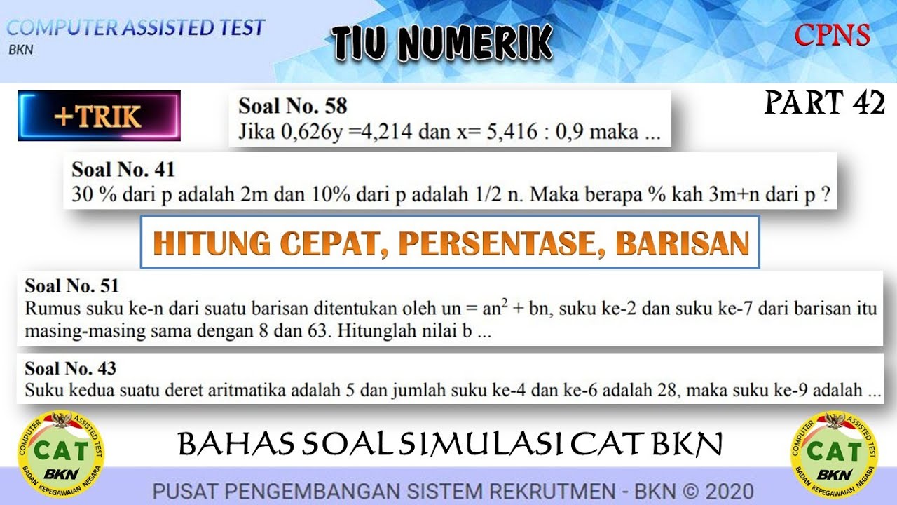 TIU Numerik 42 CPNS  2021  Bahas Soal Simulasi  CAT  BKN 