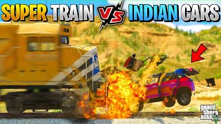 Indian Cars Vs WORLD FASTEST SUPER TRAIN CRASH Challenge | GTA 5 Indian Cars screenshot 5