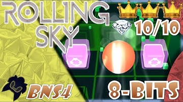 Rolling Sky (iOS) - Bonus 4: 8-Bits - 100% (All Gems / Crowns / Mystery Boxes)