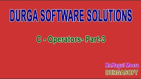 C Operators  Part 3