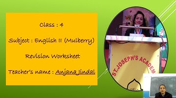 Class 4, English II, Revision, Worksheet 1 by Anjana Jindal