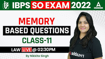 IBPS SO Law Preparation | IBPS SO Law Memory Based Questions | Class #11
