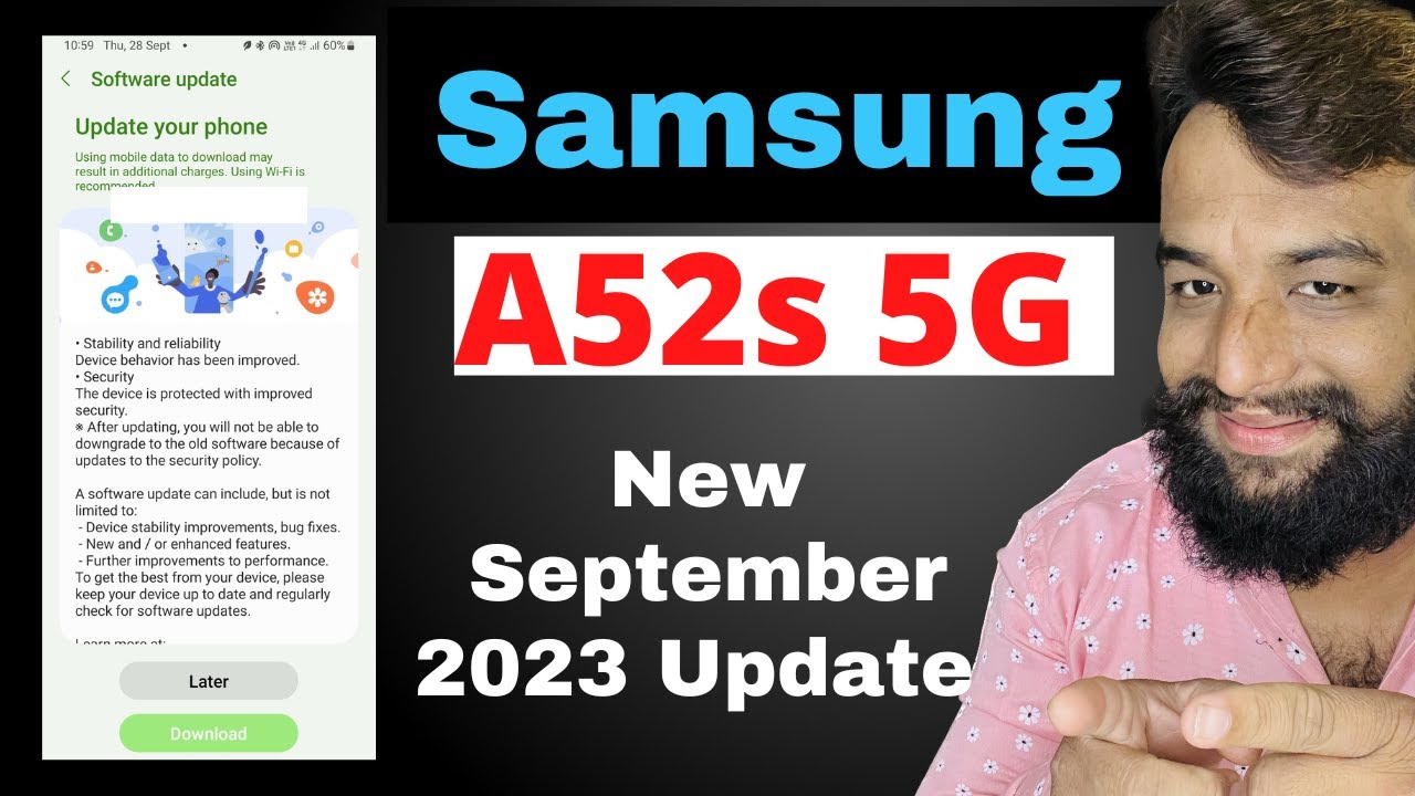Samsung Galaxy A52s 5G New September 2023 Update , Samsung A52s New ...
