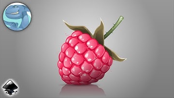 Ripe raspberry. Time lapse of vector graphic with Inkscape. Work in progress.