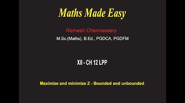 Linear Programming Problem – Maximize and minimize Z