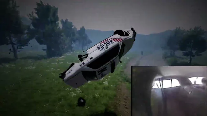 Criminal gets thrown out of a cop car - Crash Outside View (BeamNG)