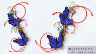#diy butterfly wall decor - woolen craft ideas // hanging [ felt ]