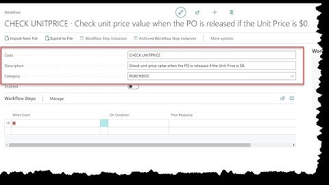 Business Central - No Code Workflow