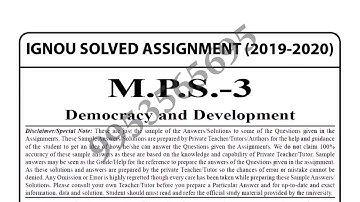 MPS-3 Solved Assignment 2019-20