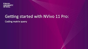 NVivo 11 Pro: Coding matrix query