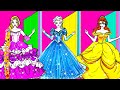 Paper Dolls Dress Up - Elsa Disney Princess Dresses Handmade Quiet Book Paper Crafts - Barbie Story