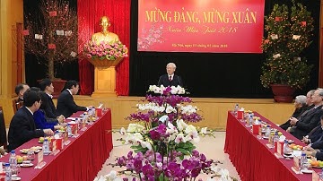 Tổng Bí thư Nguyễn Phú Trọng gặp mặt, chúc Tết cán bộ, công chức, người lao động Văn phòng TW Đảng