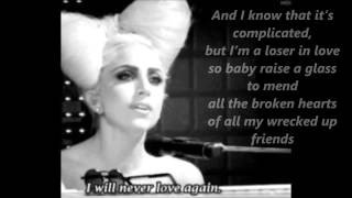 Video thumbnail of "Lady Gaga - Speechless [acoustic] - lyrics"