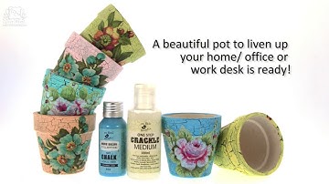 Crackled Effect DIY Decoupage Pots with Crackle Medium